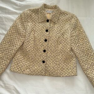 Maggy London Cream and Black Polka Dot Blazer- Vintage